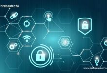 Illustration of blockchain network security, showcasing building and protection against potential threats